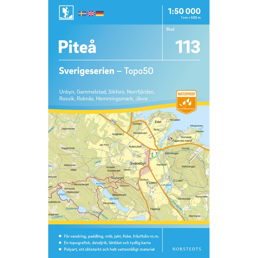 Köp 113 Piteå Sverigeserien 1:50 000 med snabb leverans - Kartbutiken.se